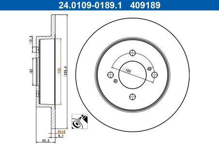 Disc frana ATE 24.0109-0189.1