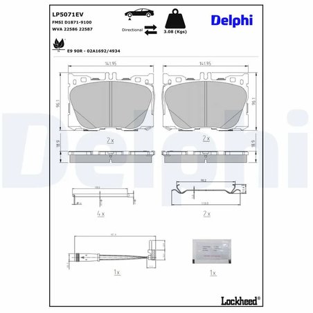 Set placute frana Delphi LP5071EV