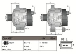 ALTERNATOR DENSO DAN3027 - Compatibil cu BMW
