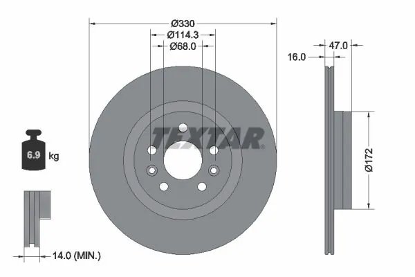 Disc frana Textar 92351803