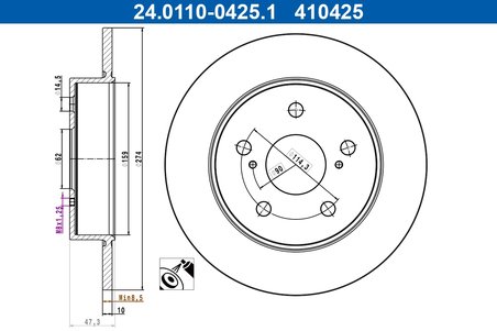 DISC FRANA ATE 24.0110-0425.1 - Compatibil cu SUZUKI, TOYOTA