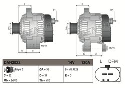 Alternator Denso DAN3022