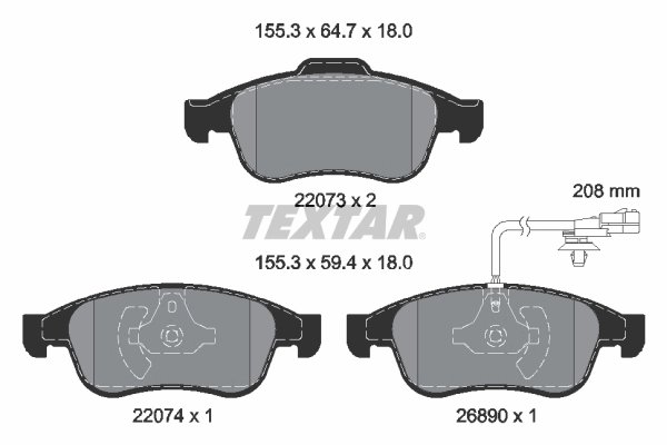 Set placute frana Textar 2207301