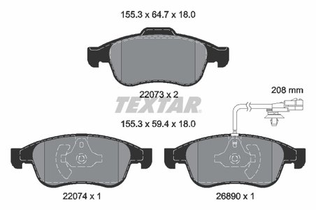 Set placute frana Textar 2207301