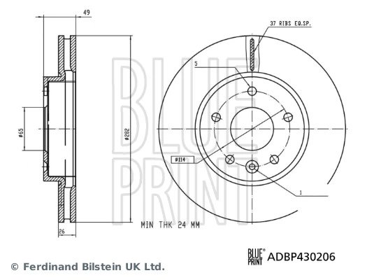 DISC FRANA BLUE PRINT ADBP430206 - Compatibil cu MAXUS