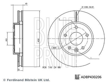 DISC FRANA BLUE PRINT ADBP430206 - Compatibil cu MAXUS