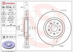 DISC FRANA BREMBO 09.F216.11 - Compatibil cu MASERATI