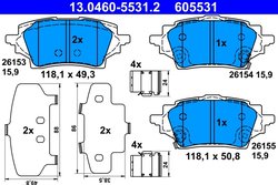 Set placute frana ATE 13.0460-5531.2