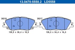 SET PLACUTE FRANA ATE 13.0470-5558.2 - Compatibil cu TOYOTA