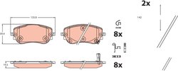 SET PLACUTE FRANA TRW GDB2551 - Compatibil cu FIAT