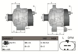 Alternator Denso DAN3017