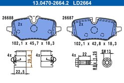 Set placute frana ATE 13.0470-2664.2