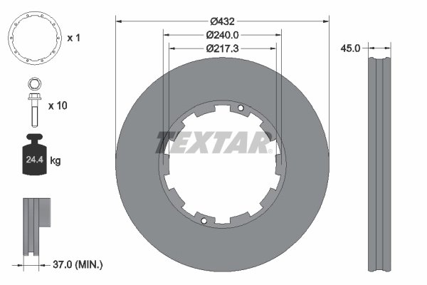 DISC FRANA TEXTAR 93145611 - Compatibil cu DAF