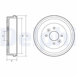 TAMBUR FRANA DELPHI BF658 - Compatibil cu MITSUBISHI, RENAULT