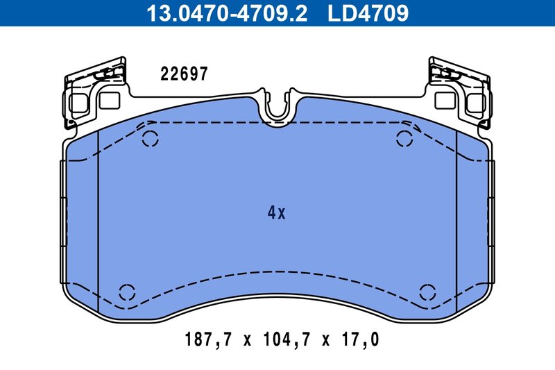 SET PLACUTE FRANA ATE 13.0470-4709.2 - Compatibil cu MERCEDES-BENZ