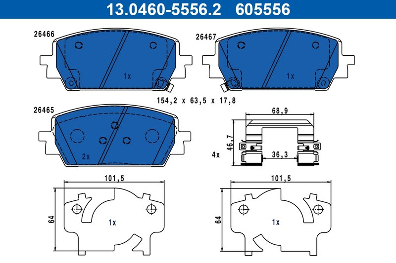Set placute frana ATE 13.0460-5556.2