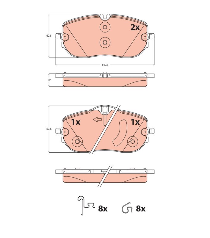 Set placute frana TRW GDB2483