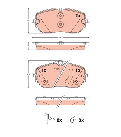 Set placute frana TRW GDB2483