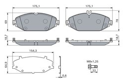 Set placute frana BOSCH 0 986 460 129