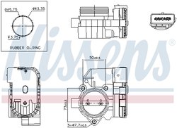 Carcasa clapeta acceleratie Nissens 955006