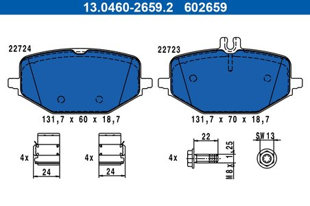 Set placute frana ATE 13.0460-2659.2
