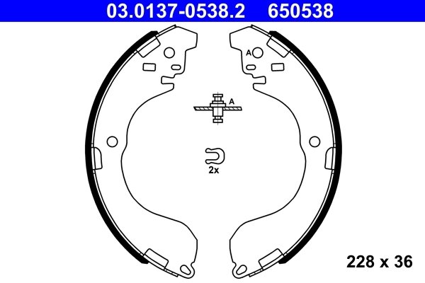 SET SABOTI FRANA ATE 03.0137-0538.2 - Compatibil cu NISSAN