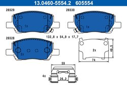 Set placute frana ATE 13.0460-5554.2