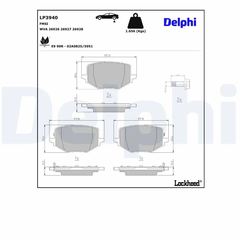 SET PLACUTE FRANA DELPHI LP3940 - Compatibil cu NISSAN