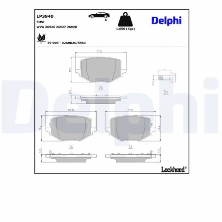 SET PLACUTE FRANA DELPHI LP3940 - Compatibil cu NISSAN