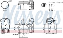 Carcasa clapeta acceleratie Nissens 955069