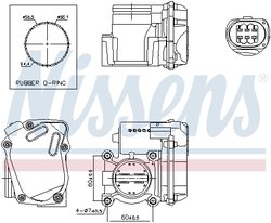 CARCASA CLAPETA ACCELERATIE NISSENS 955040 - Compatibil cu SEAT, SKODA, VW