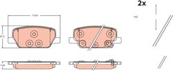Set placute frana TRW GDB2491