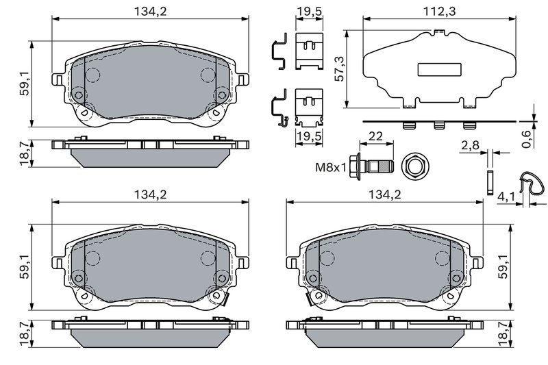 SET PLACUTE FRANA BOSCH 0 986 460 149 - Compatibil cu SUZUKI, TOYOTA