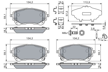 SET PLACUTE FRANA BOSCH 0 986 460 149 - Compatibil cu SUZUKI, TOYOTA
