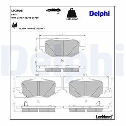Set placute frana Delphi LP3908