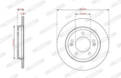 DISC FRANA FERODO DDF3037C - Compatibil cu HYUNDAI, KIA