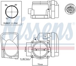CARCASA CLAPETA ACCELERATIE NISSENS 955113 - Compatibil cu BMW