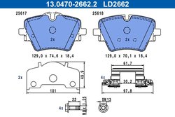 SET PLACUTE FRANA ATE 13.0470-2662.2 - Compatibil cu BMW, MINI