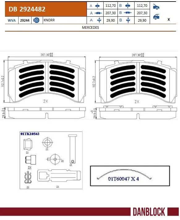 Set placute frana DANBLOCK DB 2924482