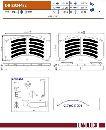 Set placute frana DANBLOCK DB 2924482