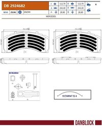 SET PLACUTE FRANA DANBLOCK DB 2924682 - Compatibil cu MERCEDES-BENZ