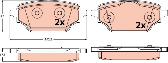 SET PLACUTE FRANA TRW GDB2561 - Compatibil cu RENAULT