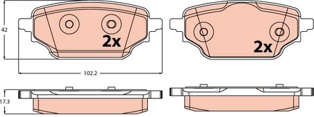SET PLACUTE FRANA TRW GDB2561 - Compatibil cu RENAULT
