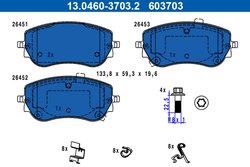 SET PLACUTE FRANA ATE 13.0460-3703.2 - Compatibil cu ABARTH, FIAT