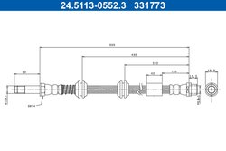 FURTUN FRANA ATE 24.5113-0552.3 - Compatibil cu VW
