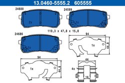 Set placute frana ATE 13.0460-5555.2