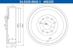 TAMBUR FRANA ATE 24.0222-8042.1 - Compatibil cu FIAT, OPEL, VAUXHALL