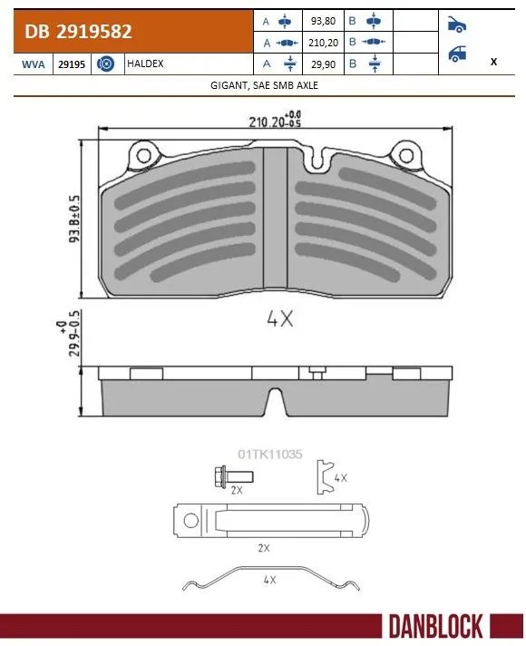 Set placute frana DANBLOCK DB 2919582