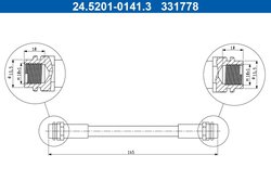 FURTUN FRANA ATE 24.5201-0141.3 - Compatibil cu AUDI, SEAT, SKODA, VW
