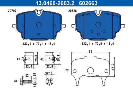 Set placute frana ATE 13.0460-2663.2